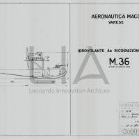 Idrovolante da ricognizione tattica Macchi M.36 - vista  laterale (copia su lucido)
